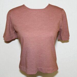 Brooks Brothers Cashmere blush-medium pink short sleeved sweater